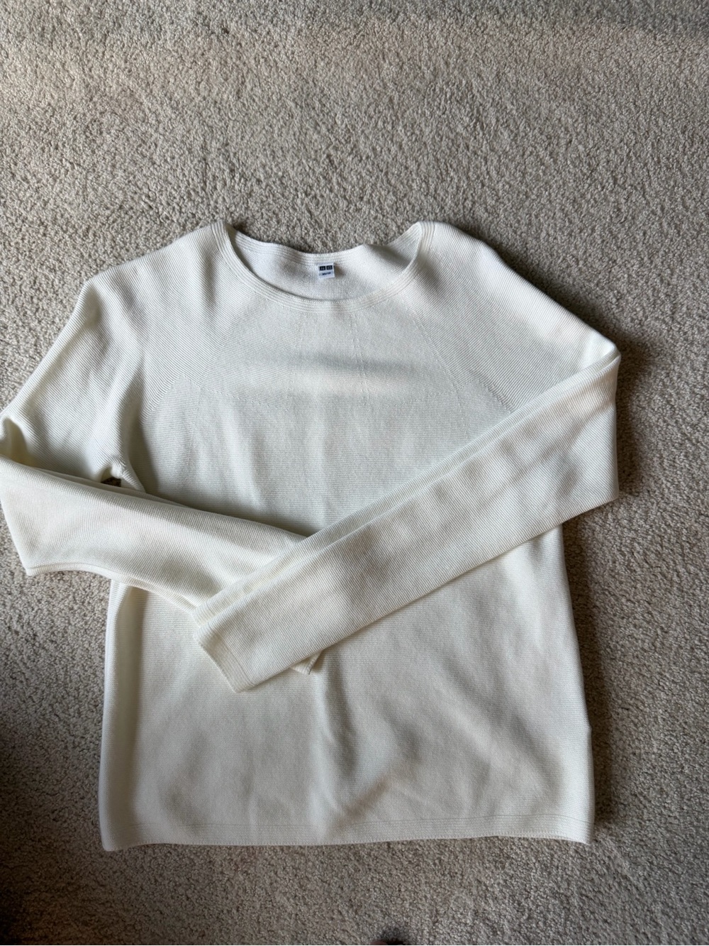 Uniqlo Off-White Knit Crewneck Sweater